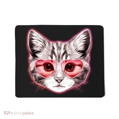 Valentine Cat Love Shades Mousepad