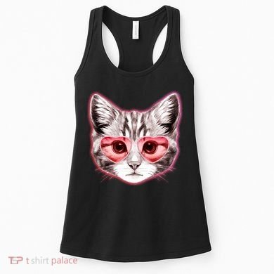 Valentine Cat Love Shades Women's Tank Top