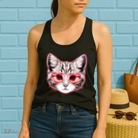 Valentine Cat Love Shades Women's Tank Top thumb 2