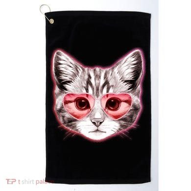 Valentine Cat Love Shades Golf Towel