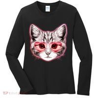 Valentine Cat Love Shades Women's Long Sleeve Shirt thumb 0