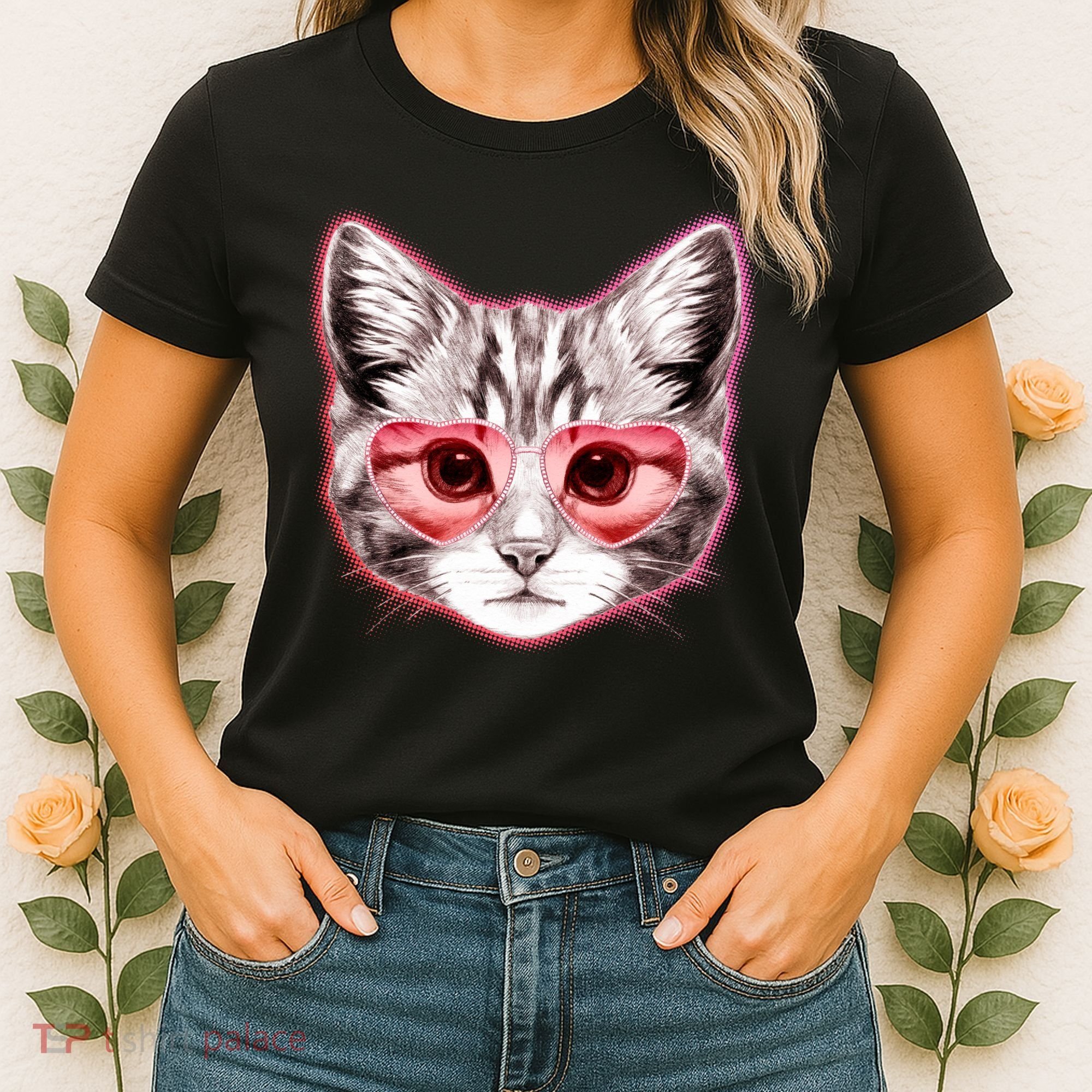 Valentine Cat Love Shades Women's T-Shirt