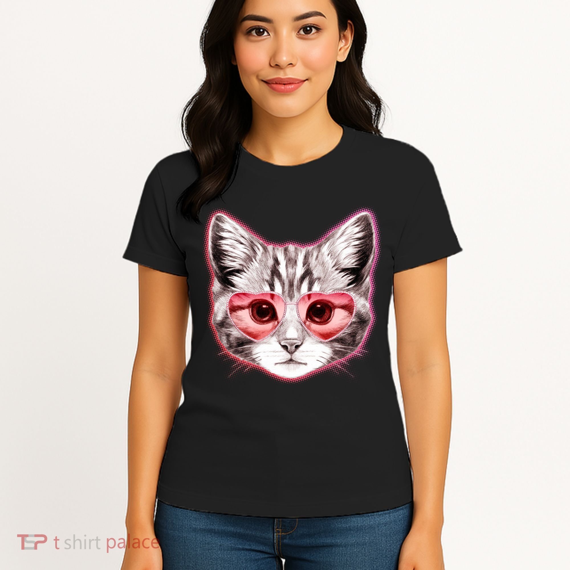 Valentine Cat Love Shades Women's T-Shirt