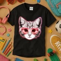 Valentine Cat Love Shades Kids T-Shirt thumb 3