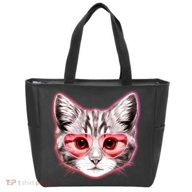 Valentine Cat Love Shades Tote Bag