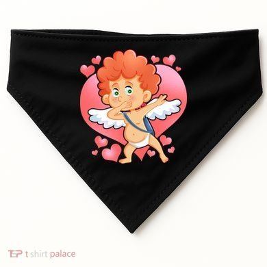 Valentine Dabbing Cupid USA-Made Doggie Bandana