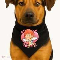Valentine Dabbing Cupid USA-Made Doggie Bandana thumb 1