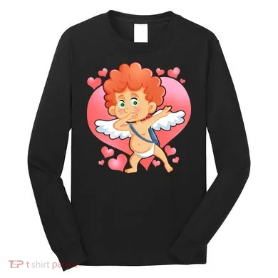 Valentine Dabbing Cupid Long Sleeve Shirt