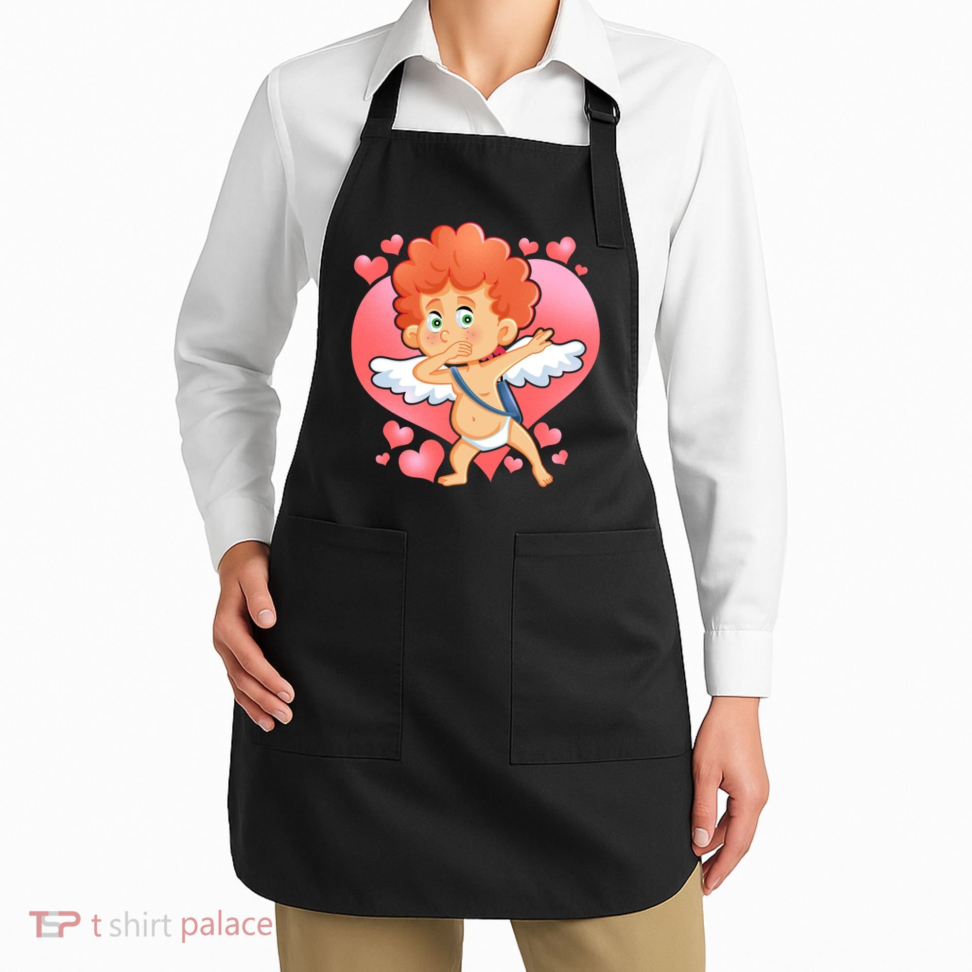 Valentine Dabbing Cupid Apron