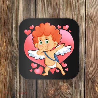 Valentine Dabbing Cupid Coaster