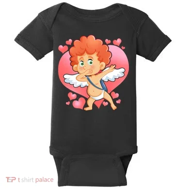 Valentine Dabbing Cupid Baby Bodysuit