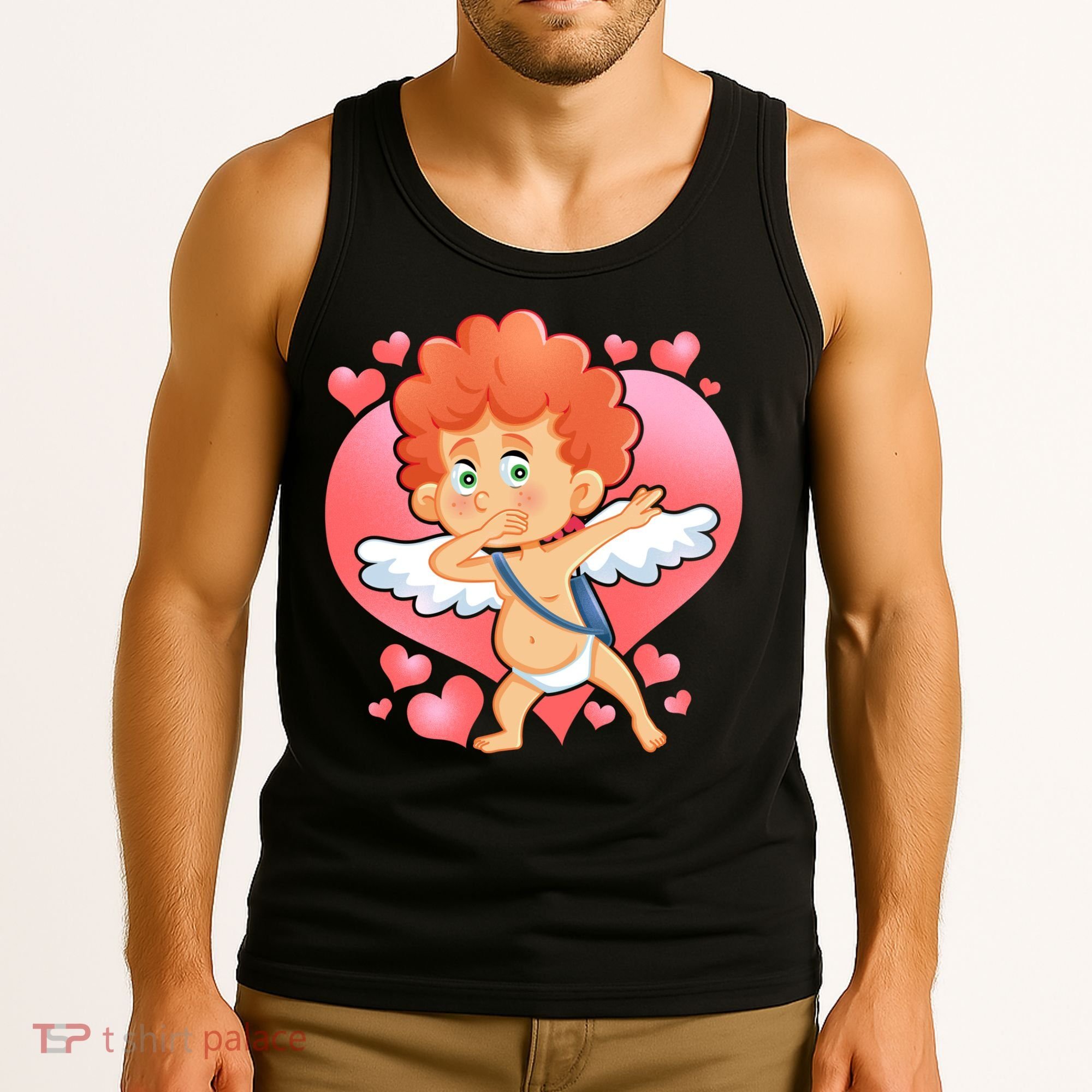 Valentine Dabbing Cupid Tank Top
