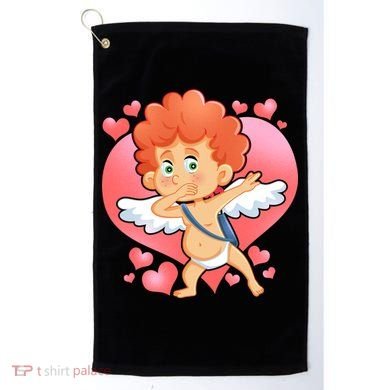 Valentine Dabbing Cupid Golf Towel