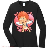 Valentine Dabbing Cupid Women's Long Sleeve Shirt thumb 0
