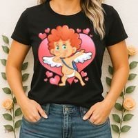 Valentine Dabbing Cupid Women's T-Shirt thumb 2