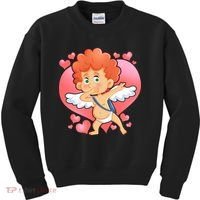 Valentine Dabbing Cupid Kids Sweatshirt thumb 0
