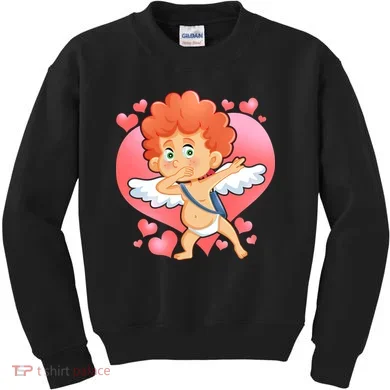 Valentine Dabbing Cupid Kids Sweatshirt