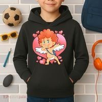 Valentine Dabbing Cupid Kids Hoodie thumb 2