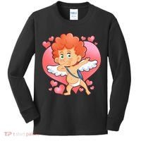 Valentine Dabbing Cupid Kids Long Sleeve Shirt thumb 0