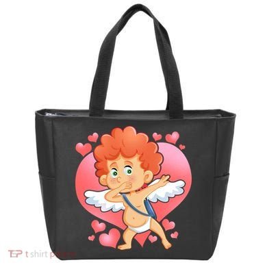 Valentine Dabbing Cupid Tote Bag