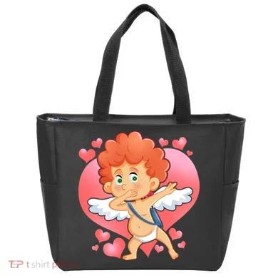 Valentine Dabbing Cupid Tote Bag