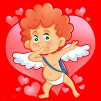 Valentine Dabbing Cupid Santa Hat thumb 1