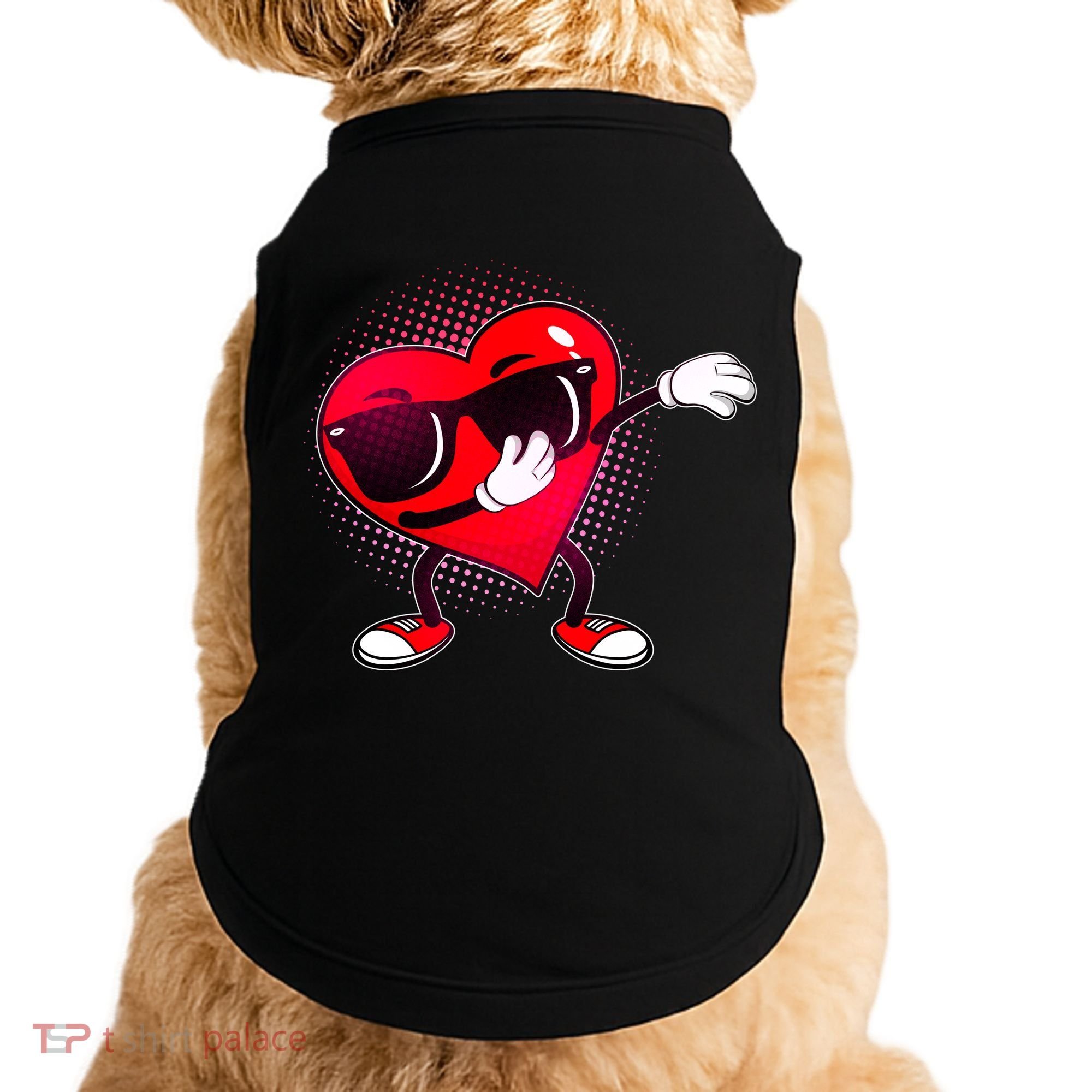 Valentine Dabbing Heart Doggie Tank