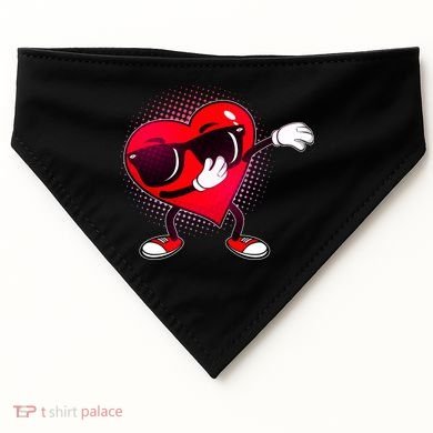 Valentine Dabbing Heart USA-Made Doggie Bandana