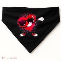 Valentine Dabbing Heart USA-Made Doggie Bandana thumb 0