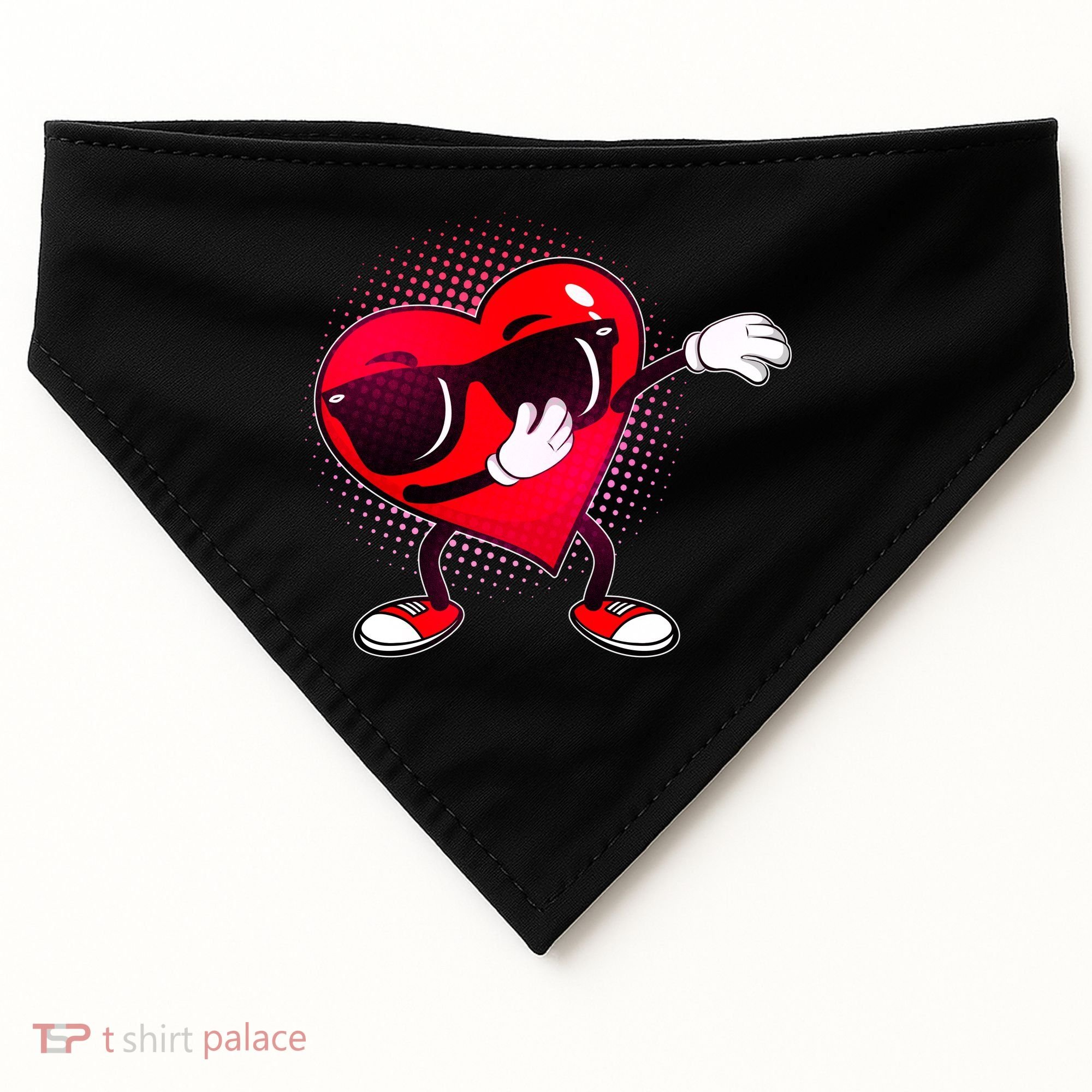 Valentine Dabbing Heart USA-Made Doggie Bandana