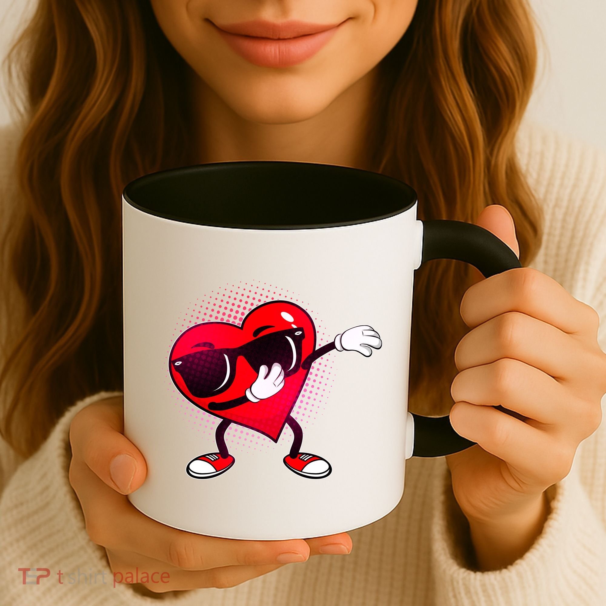 Valentine Dabbing Heart Coffee Mug