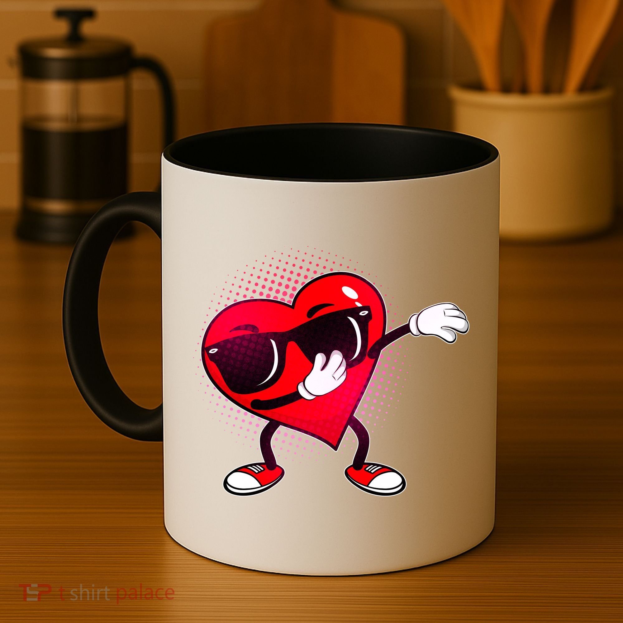 Valentine Dabbing Heart Coffee Mug