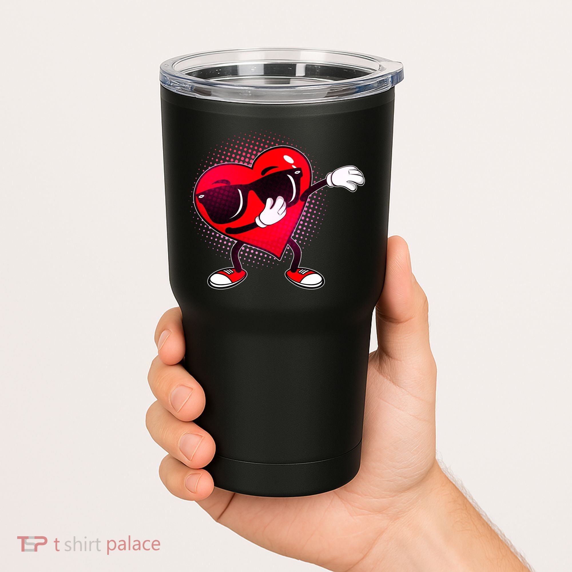 Valentine Dabbing Heart Tumbler