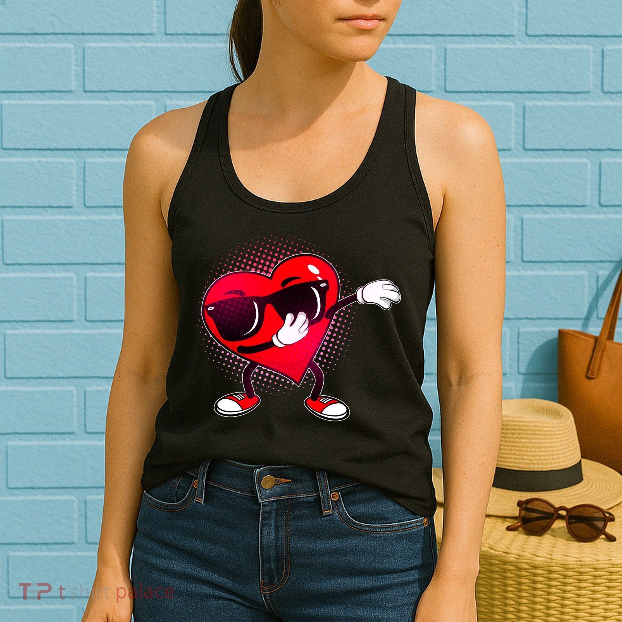 Valentine Dabbing Heart Women's Tank Top