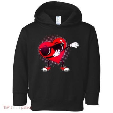 Valentine Dabbing Heart Toddler Hoodie