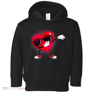 Valentine Dabbing Heart Toddler Hoodie