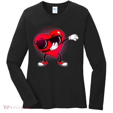 Valentine Dabbing Heart Women's Long Sleeve Shirt