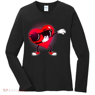 Valentine Dabbing Heart Women's Long Sleeve Shirt