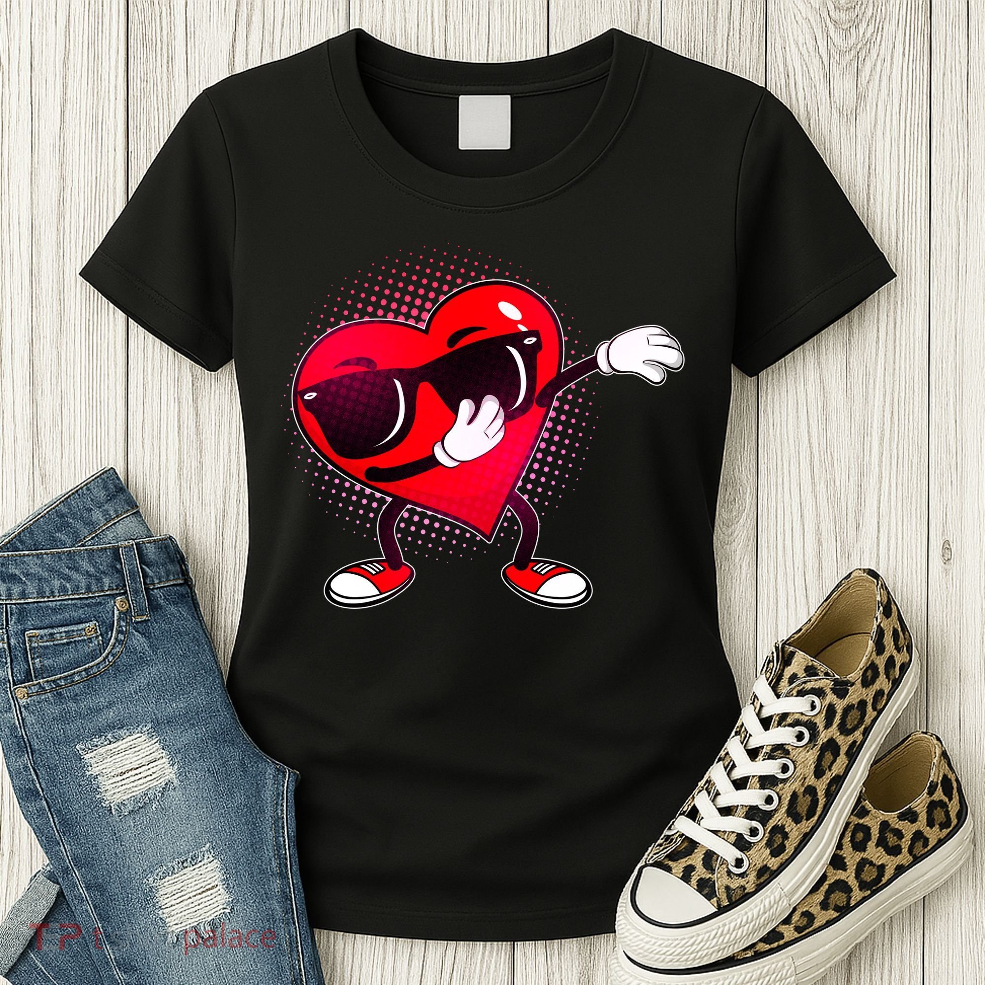 Valentine Dabbing Heart Women's T-Shirt