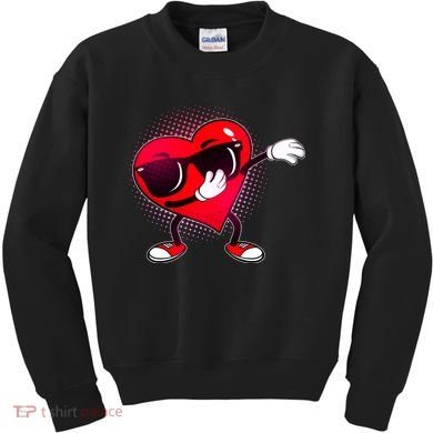 Valentine Dabbing Heart Kids Sweatshirt