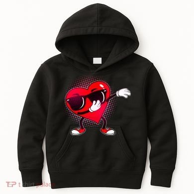 Valentine Dabbing Heart Kids Hoodie