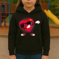 Valentine Dabbing Heart Kids Hoodie thumb 3