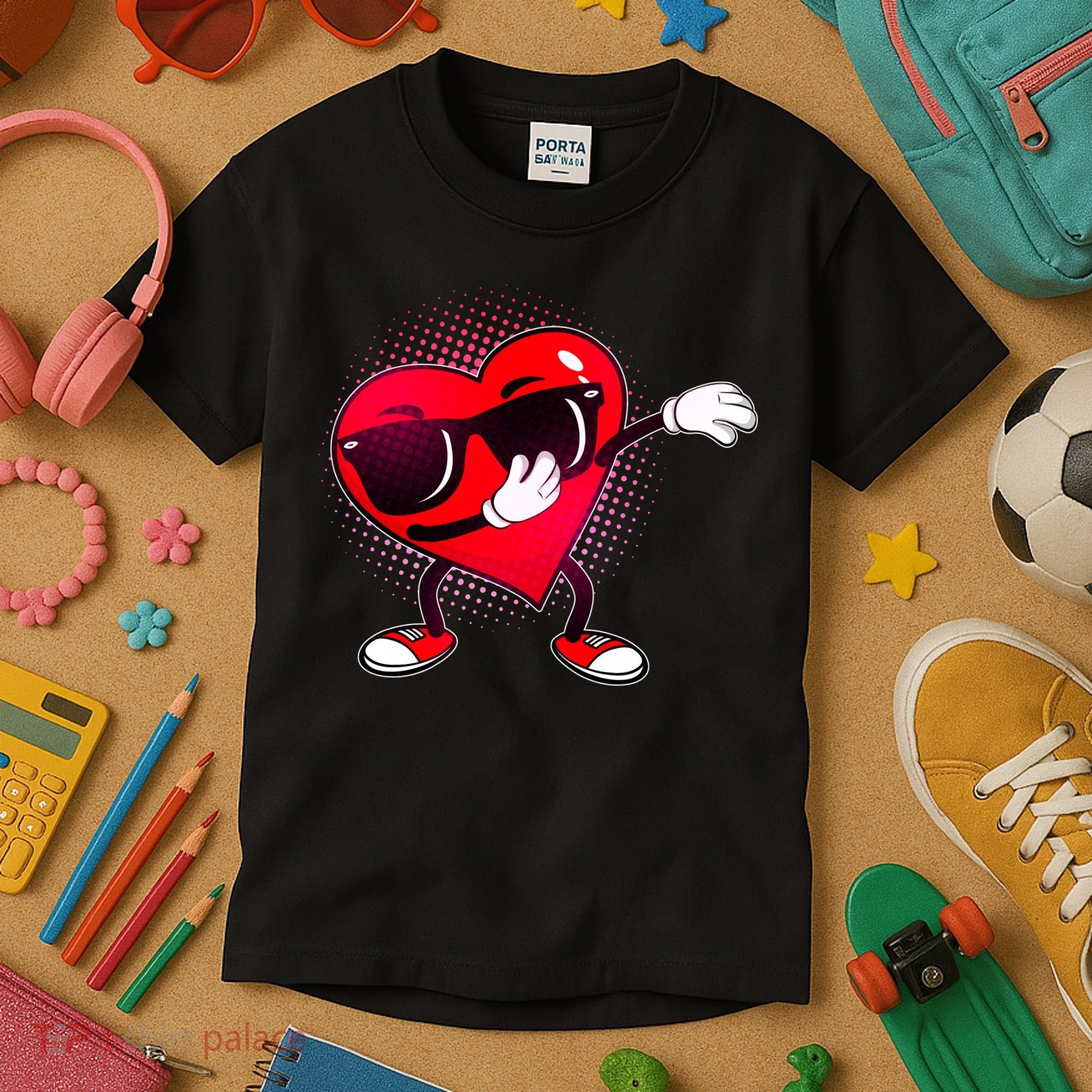 Valentine Dabbing Heart Kids T-Shirt