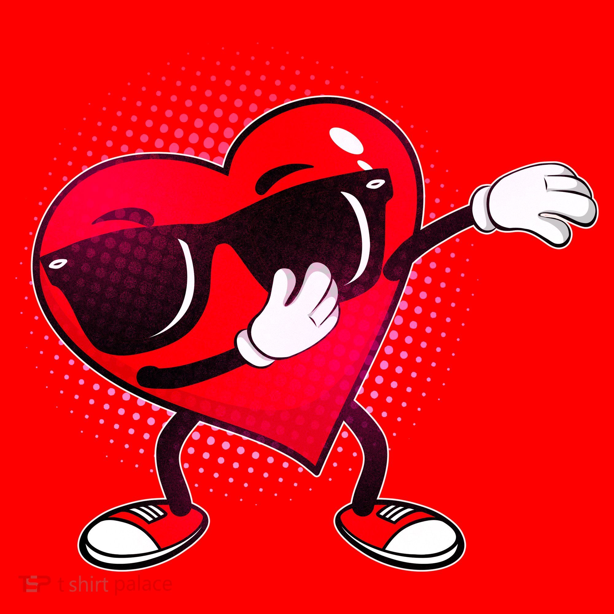 Valentine Dabbing Heart Santa Hat