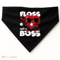 Valentine Floss Like A Boss Heart USA-Made Doggie Bandana thumb 0