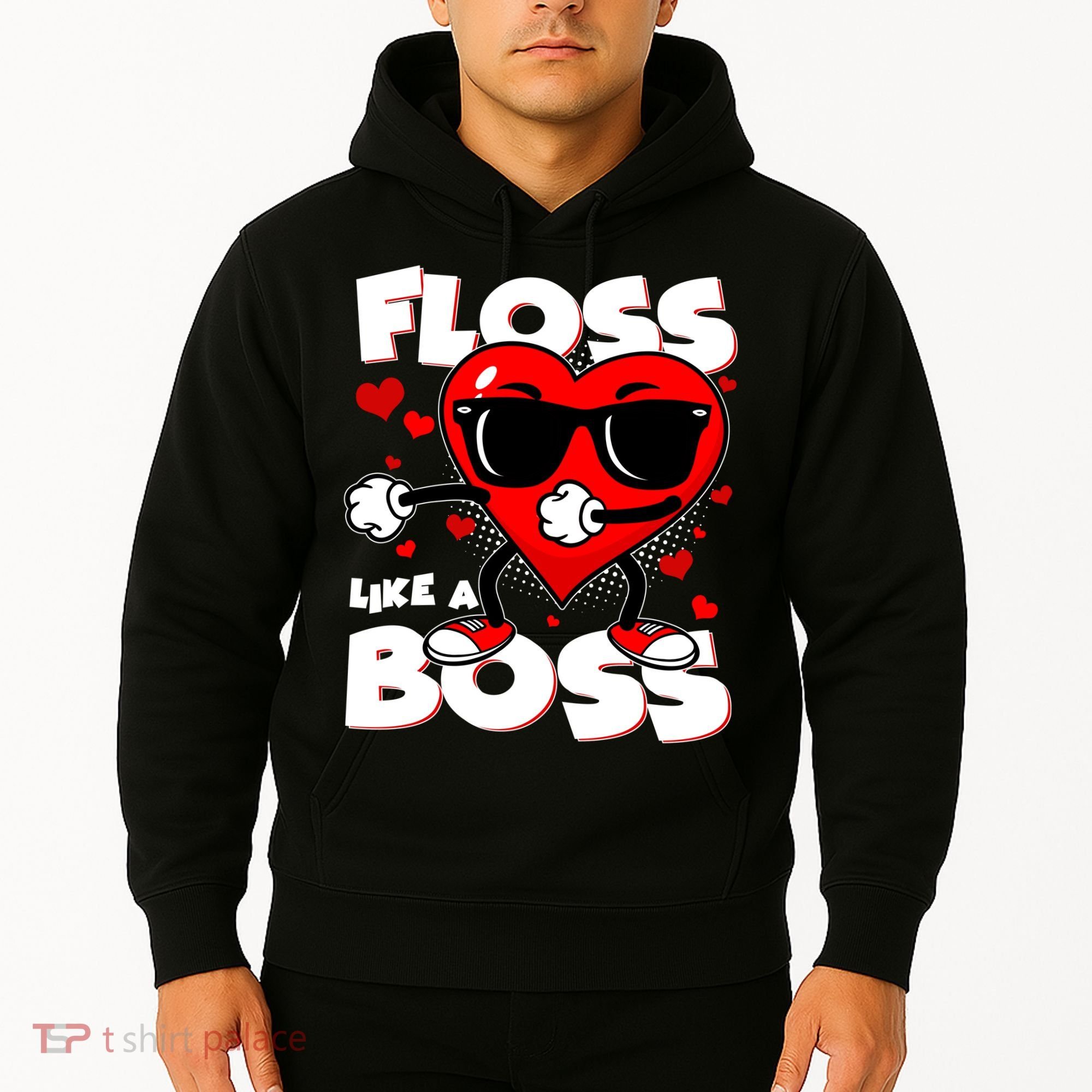 Valentine Floss Like A Boss Heart Hoodie