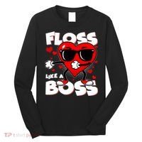 Valentine Floss Like A Boss Heart Long Sleeve Shirt thumb 0