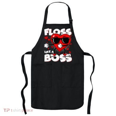 Valentine Floss Like A Boss Heart Apron