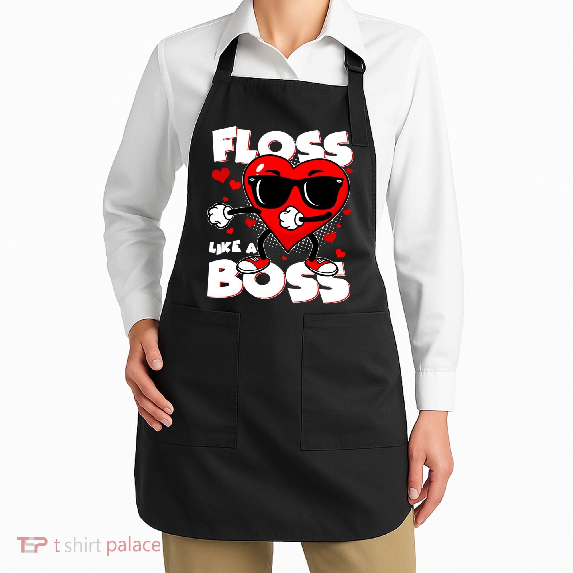 Valentine Floss Like A Boss Heart Apron