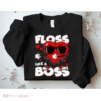 Valentine Floss Like A Boss Heart Sweatshirt thumb 2
